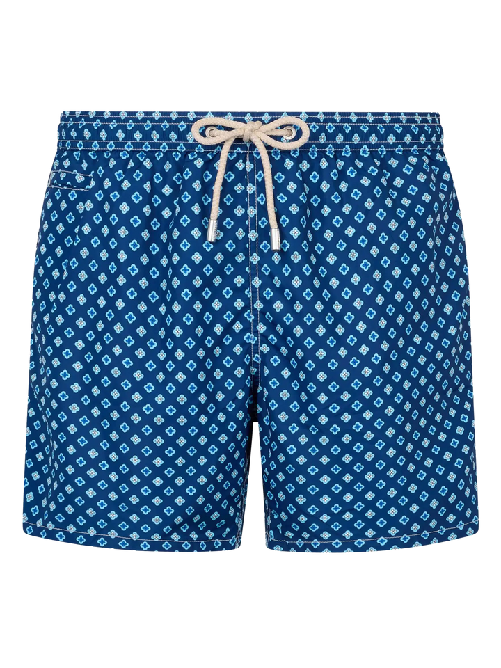 Man lightweight fabric swim-shorts Lighting Micro Fantasy with tie print - MC2 Saint Barth