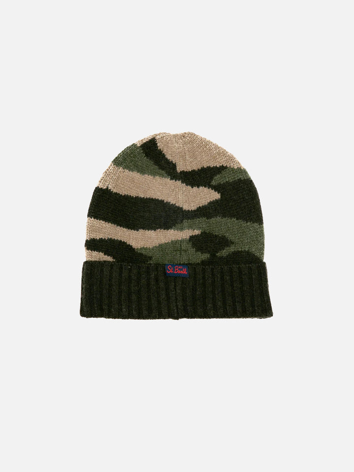 Blended cashmere hat with St. Barth Army patch - MC2 Saint Barth