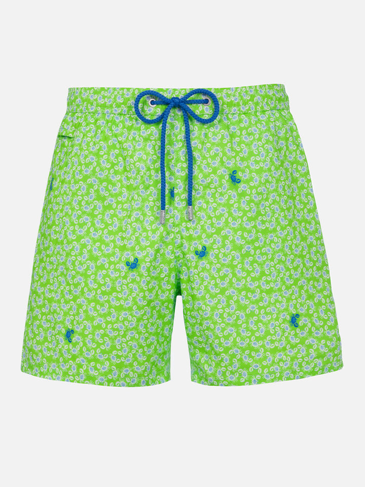 Comfort Light classic stretch swim shorts with crabs print - MC2 Saint Barth