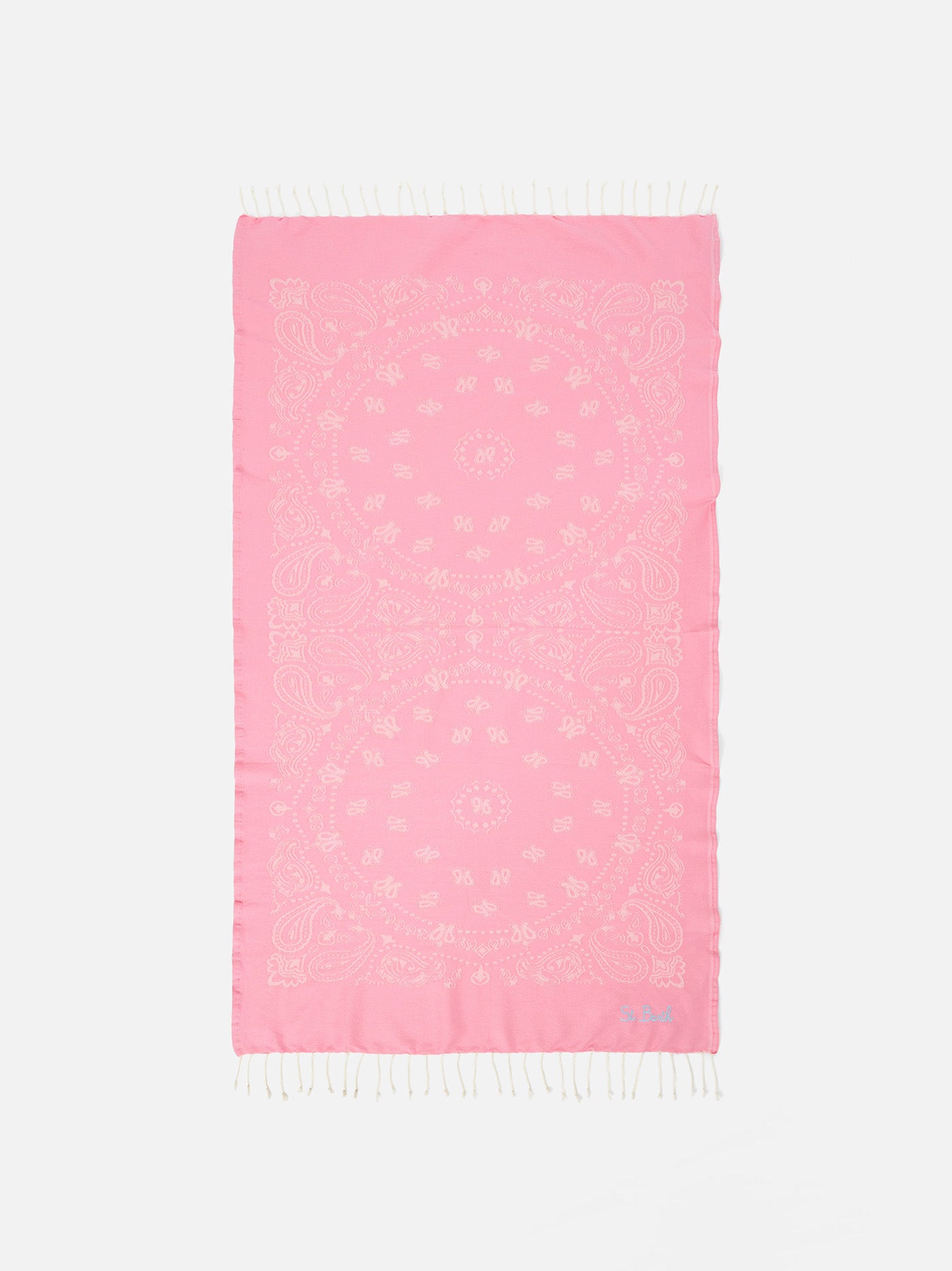 Foutas cotton beach towel with bandanna jacquard