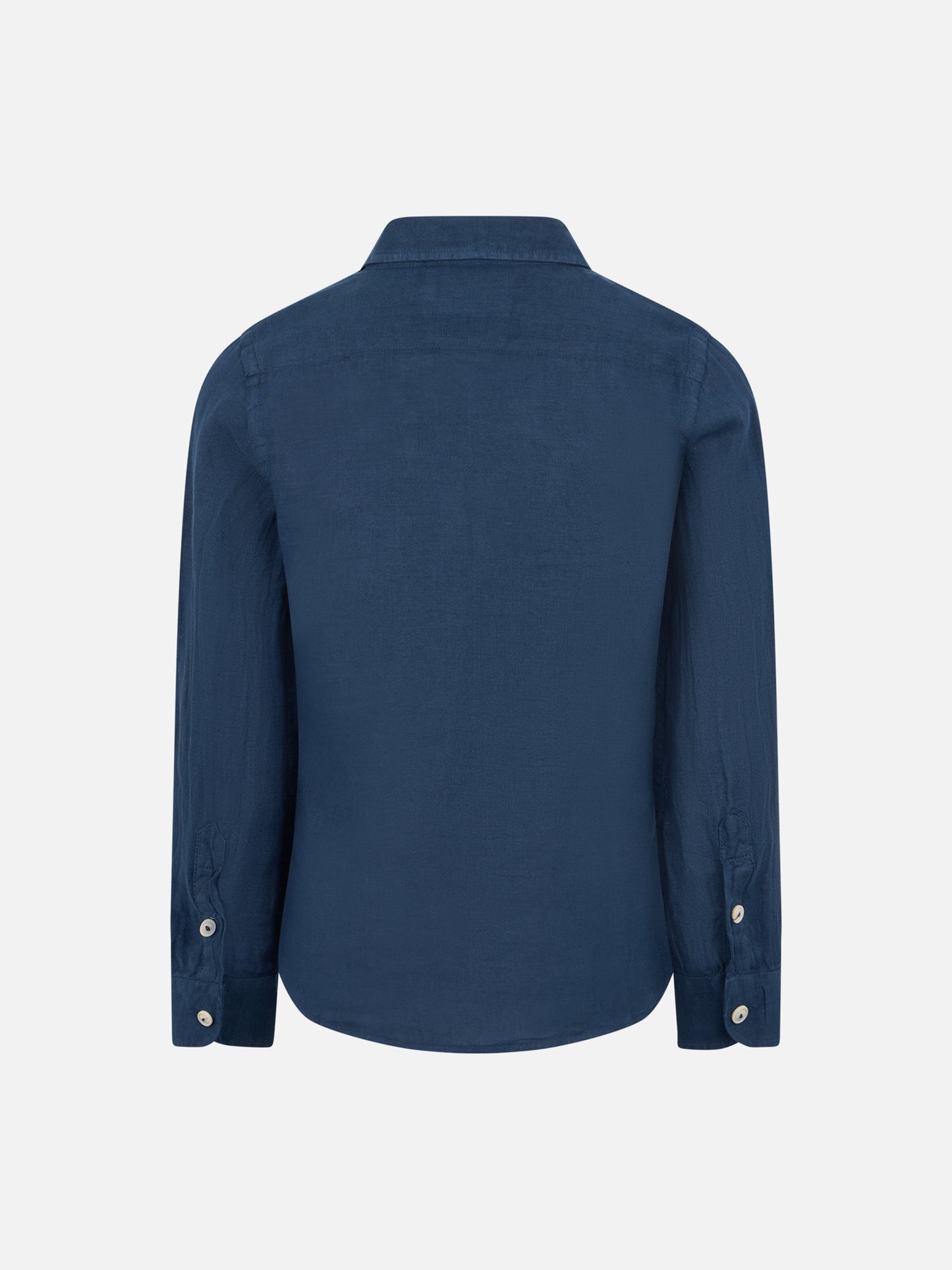 Kid navy blue linen shirt Agnes - MC2 Saint Barth