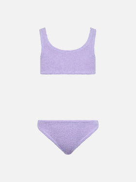 Lilac crinkle classic bralette bikini Baker - MC2 Saint Barth