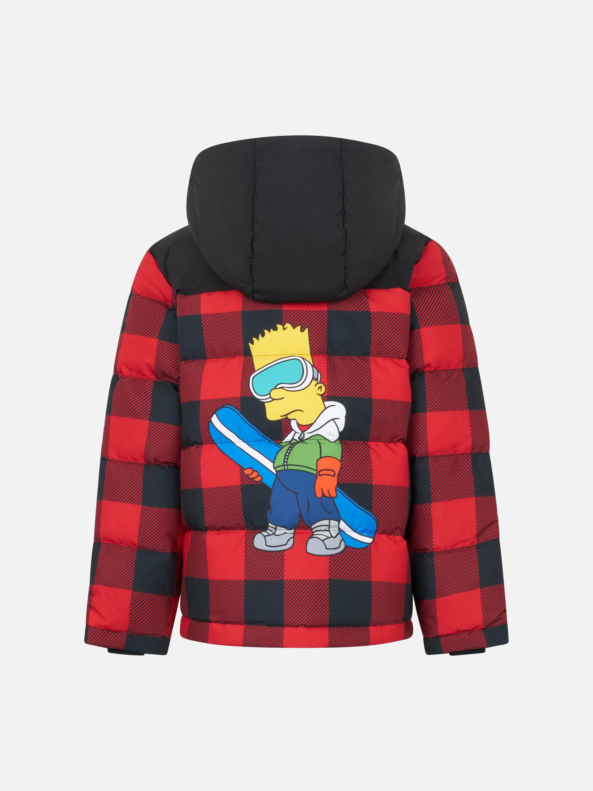 Boy hooded down padded jacket Baxter with Bart Simpson print | THE SIMPSONS SPECIAL EDITION - MC2 Saint Barth