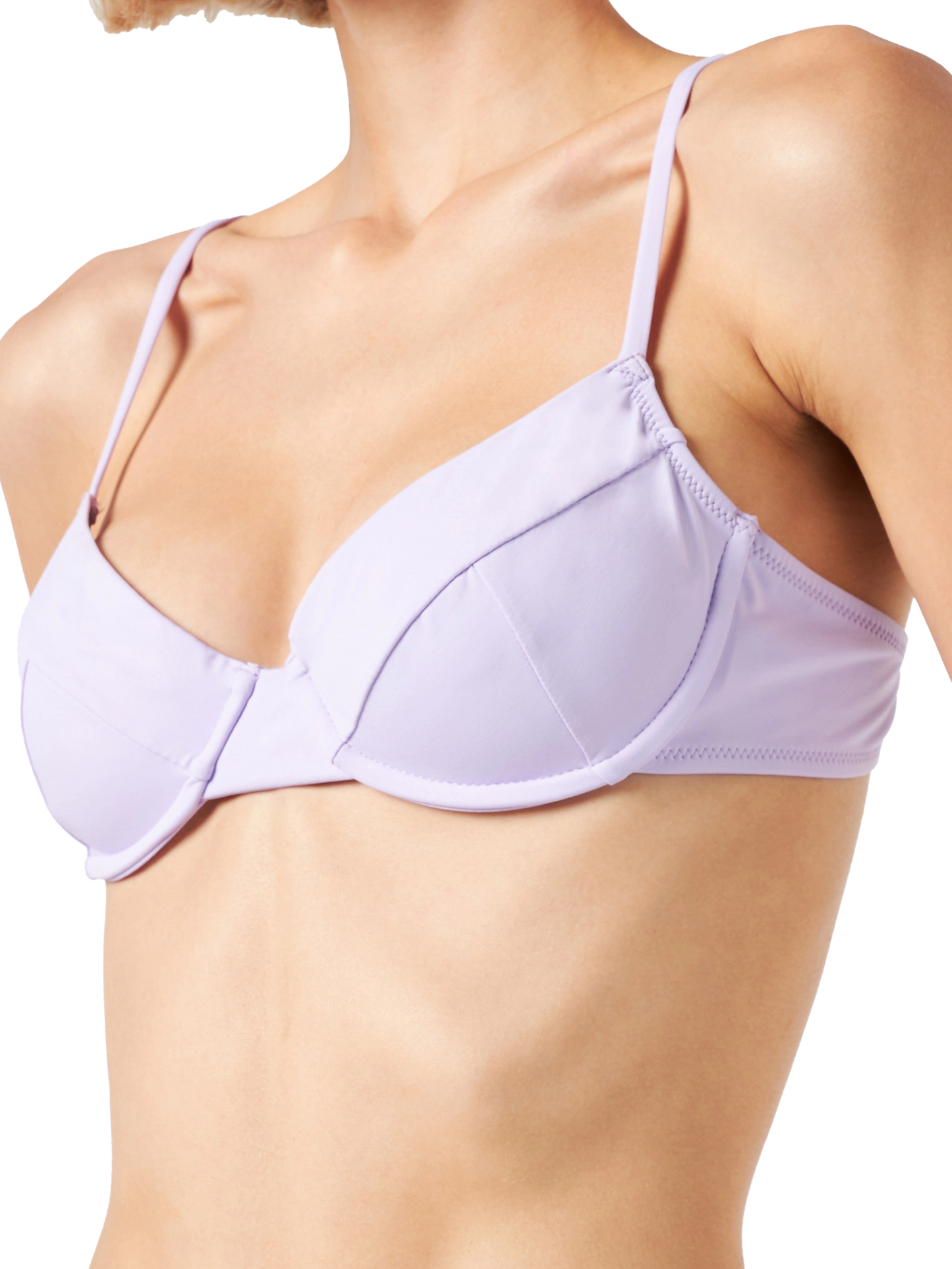 Fliederfarbener Bralette-Badeanzug für Damen mit Bügeln