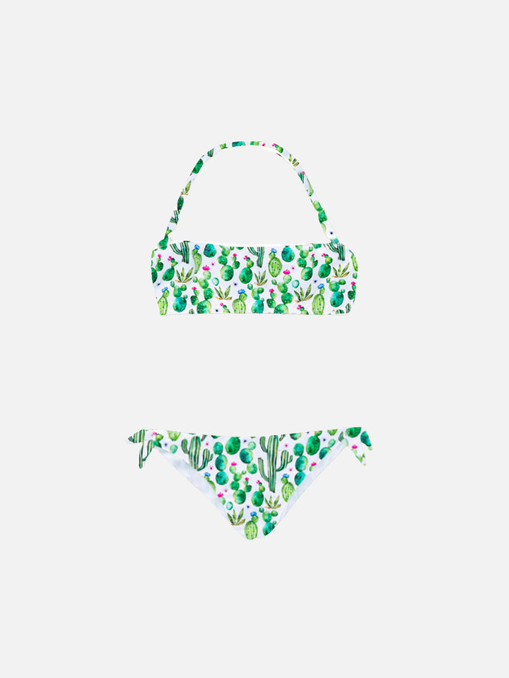 Mädchen-Bikini mit stacheligem Pflanzenprint
