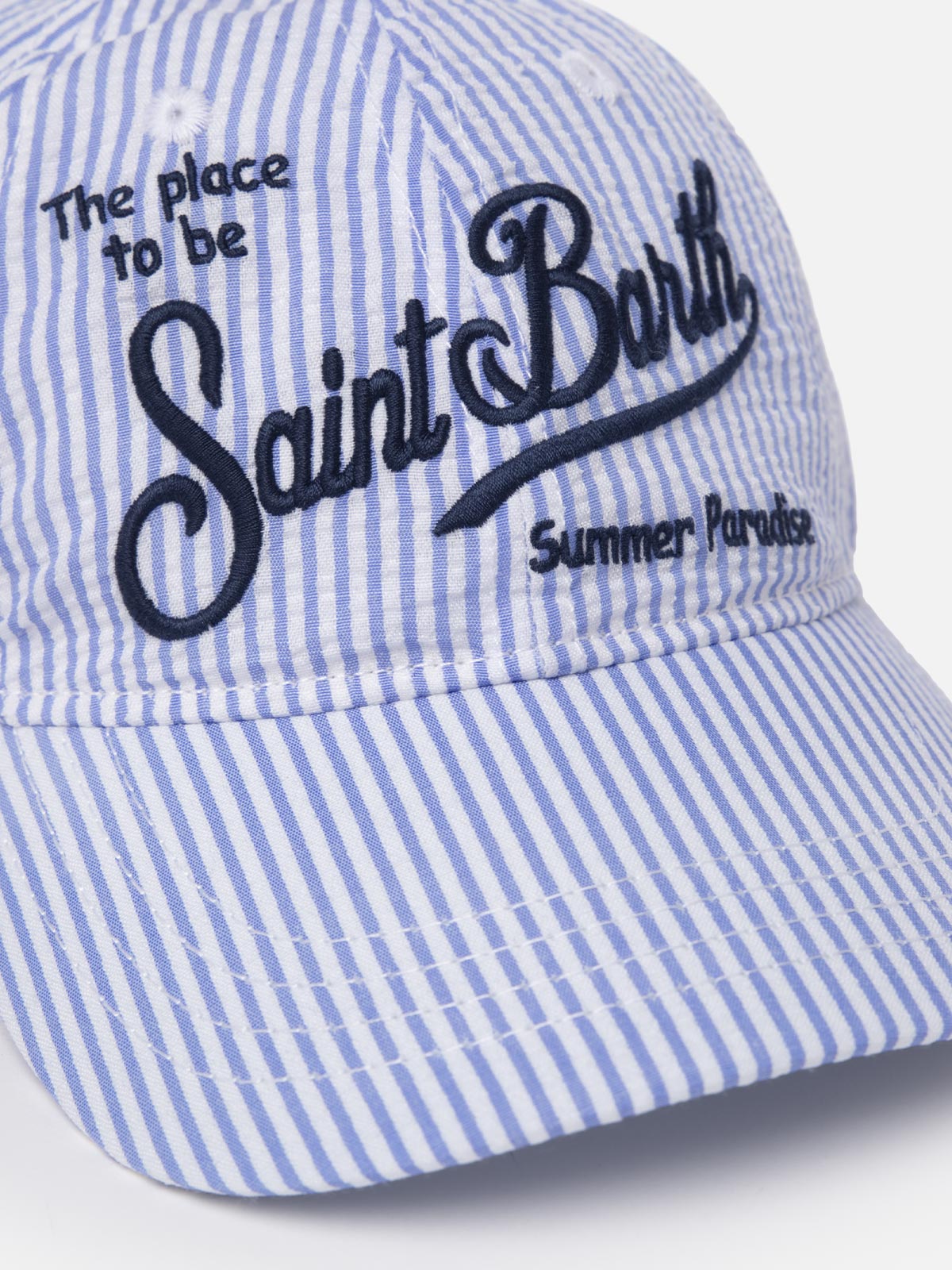Seersucker embroidered ball cap Catcher
