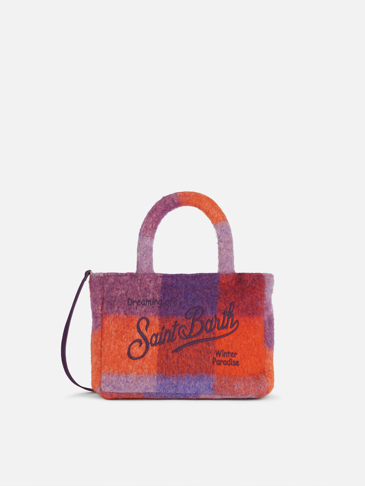 Soft wooly Clarine handbag with check pattern - MC2 Saint Barth