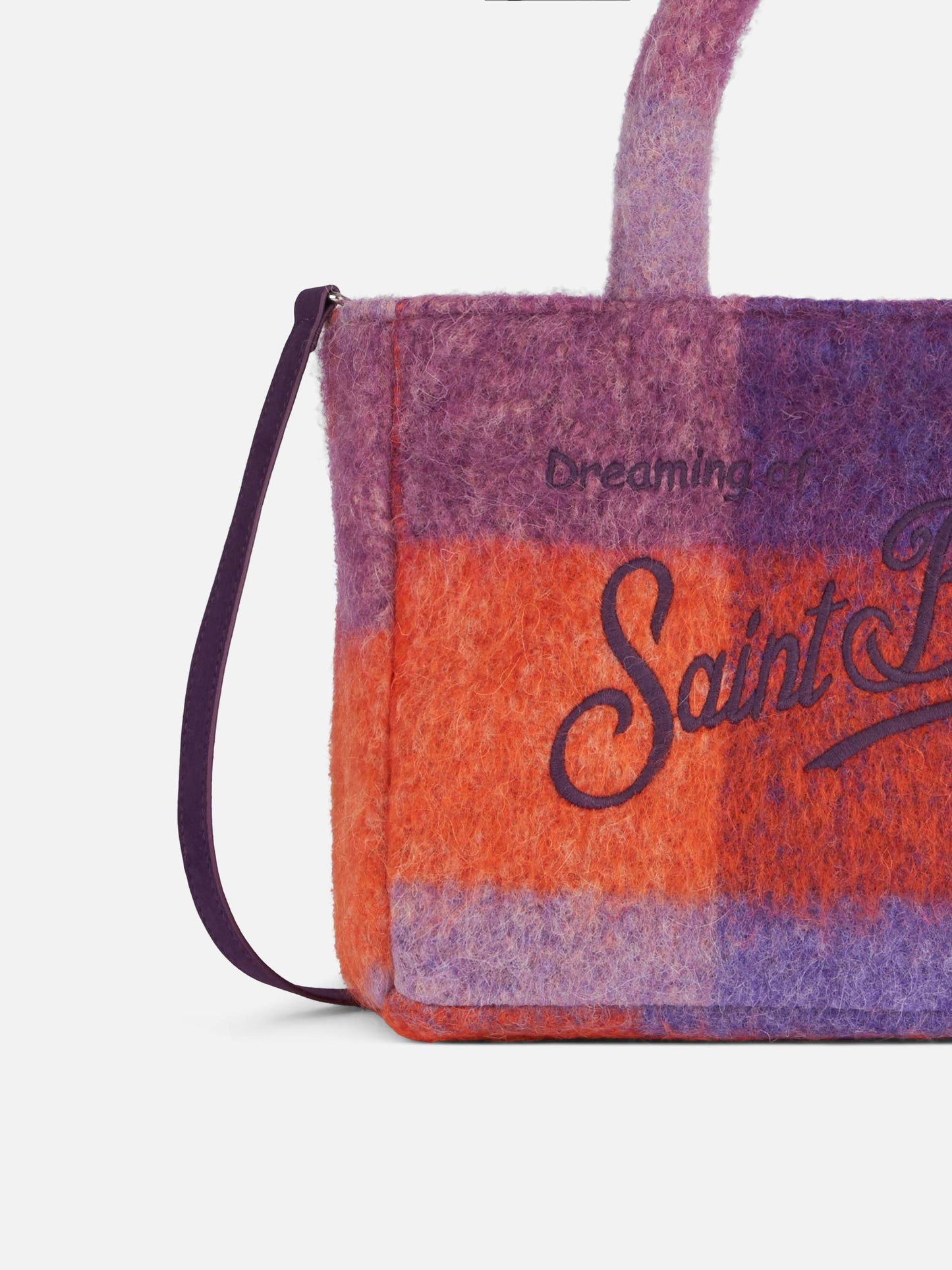 Soft wooly Clarine handbag with check pattern - MC2 Saint Barth