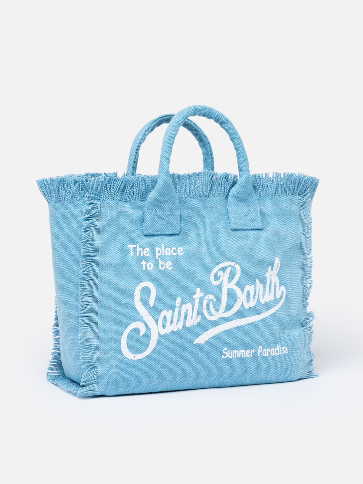 Light blue cotton canvas Colette handbag