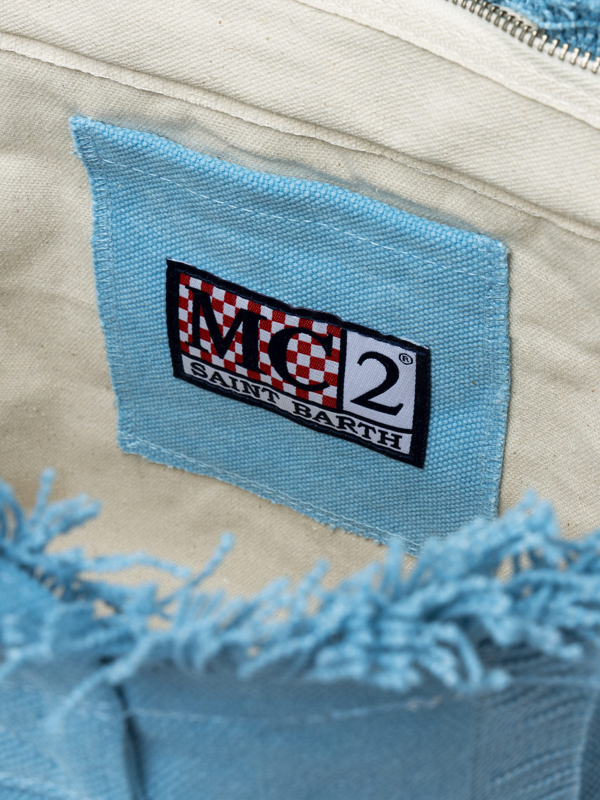 Light blue cotton canvas Colette handbag