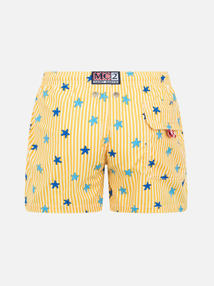 Boy Comfort Light Jr swim shorts with starfishes print - MC2 Saint Barth