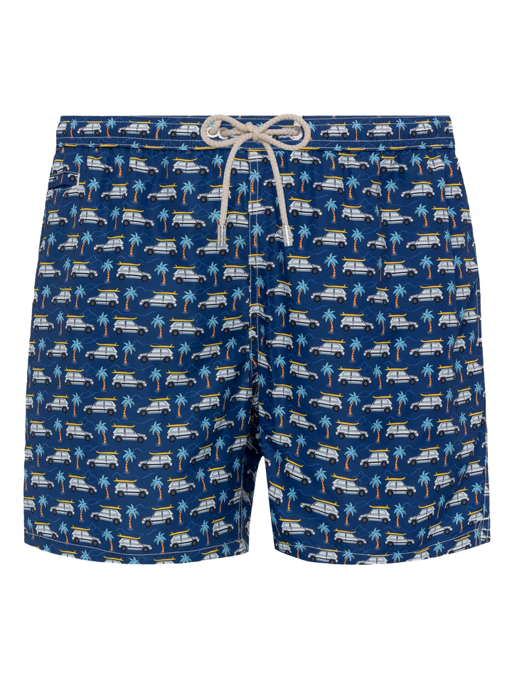 Lightweight fabric swim shorts Lighting with Panda car print | FIAT SPECIAL EDITION - MC2 Saint Barth