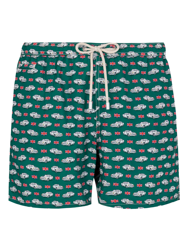 Lightweight fabric swim shorts Lighting with car print - MC2 Saint Barth