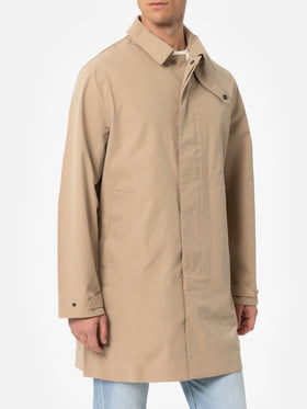 Beige stretch fabric trench Elbert with welt - MC2 Saint Barth