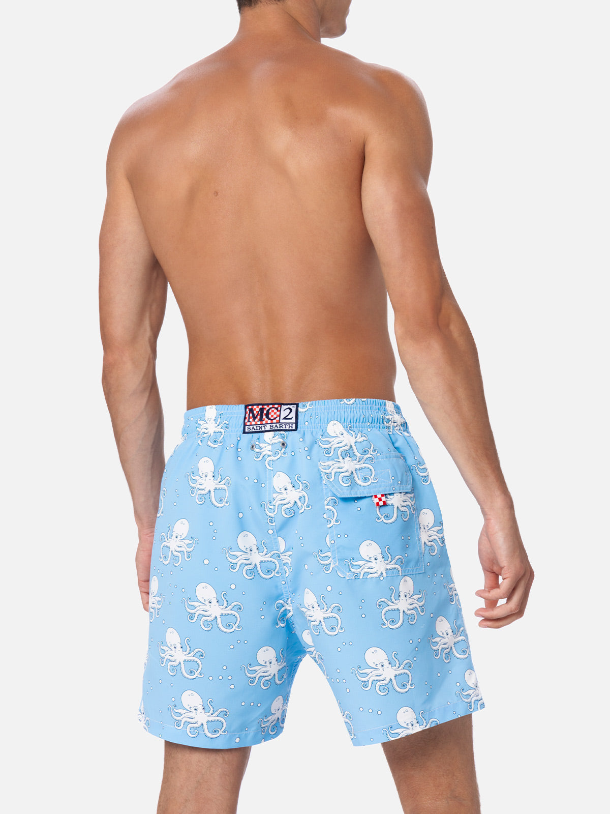 Man mid-length Gustavia swim-shorts with octopus print - MC2 Saint Barth