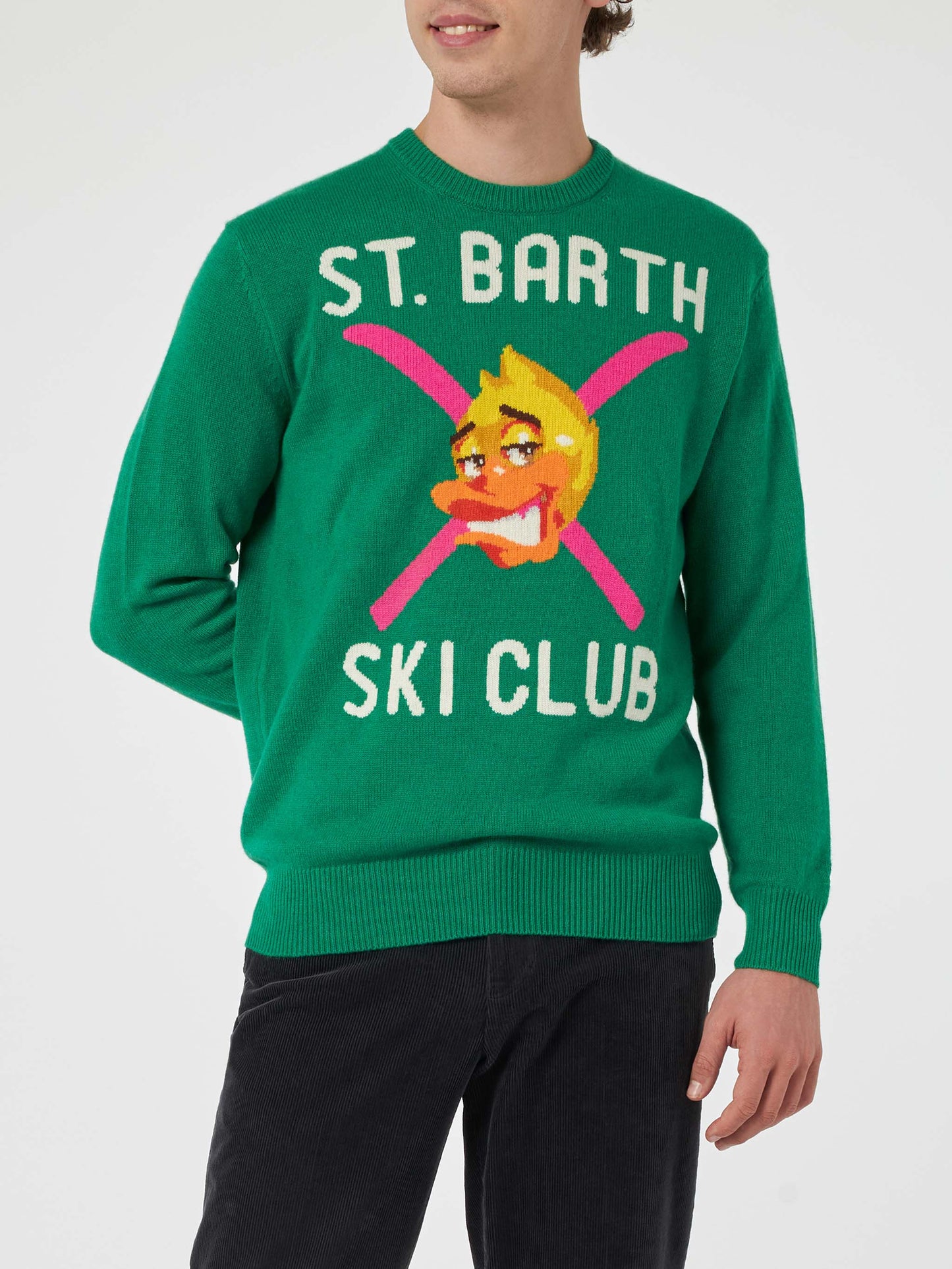 Man crewneck sweater with Crypto Ducky jacquard | CRYPTO PUPPETS SPECIAL EDITION - MC2 Saint Barth