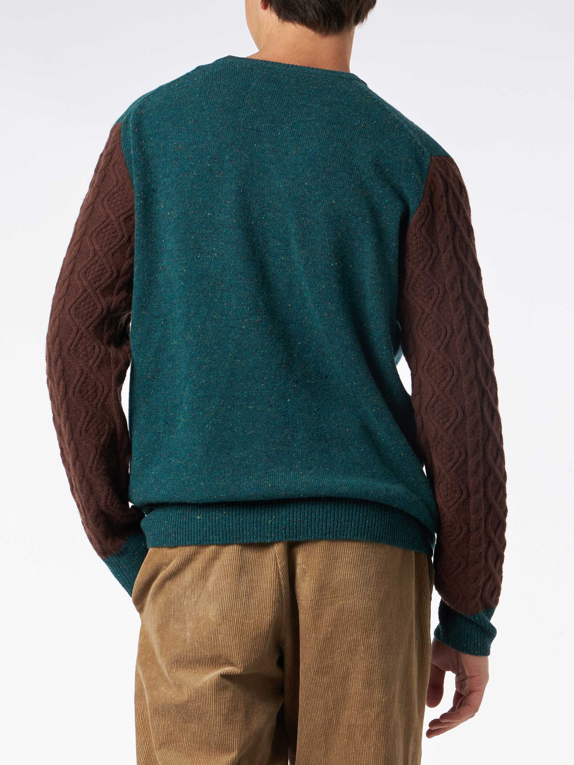Man crewneck donegal sweater with polo jacquard - MC2 Saint Barth