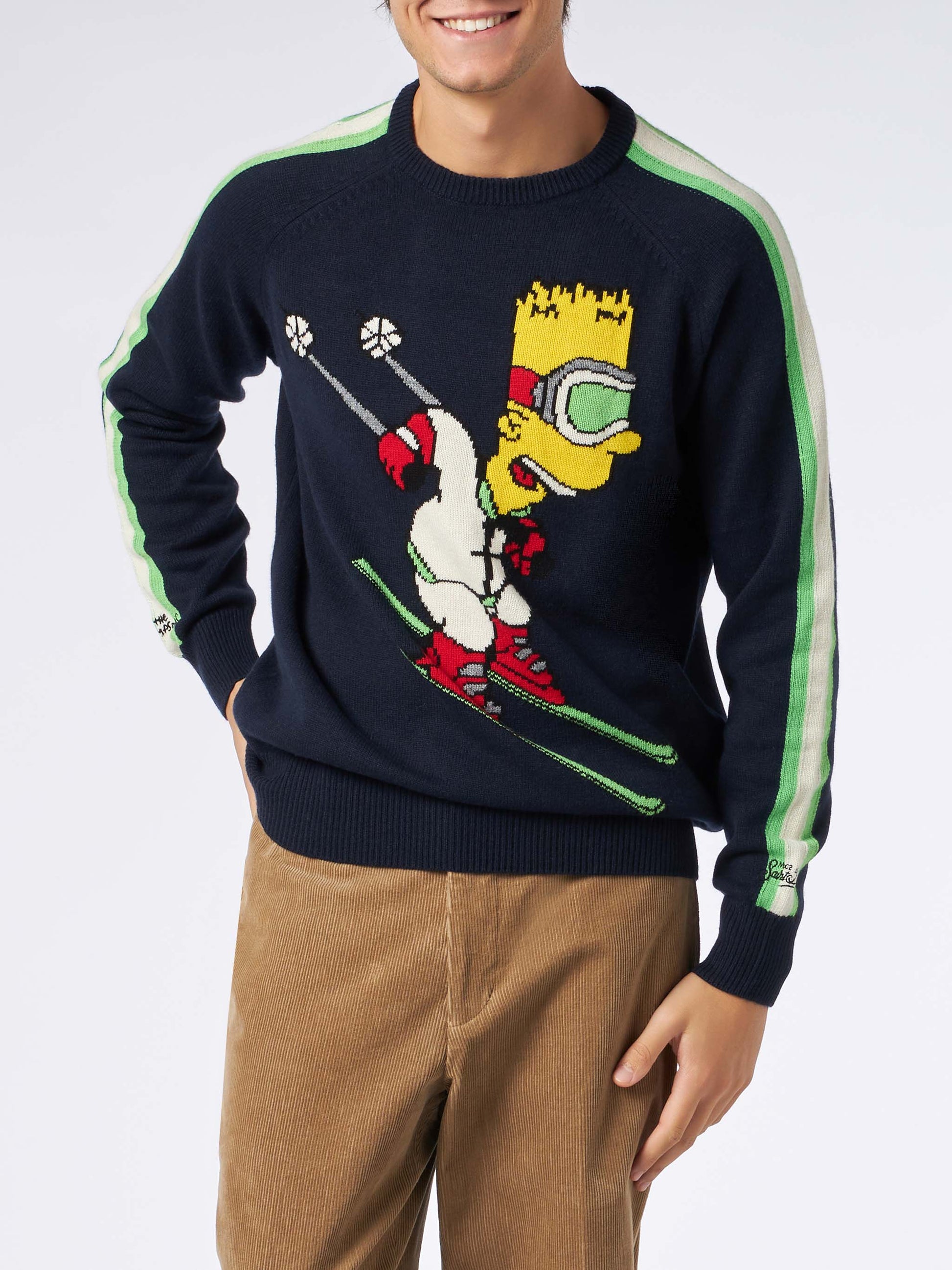 Man crewneck sweater with Bart Simpson jacquard | THE SIMPSONS SPECIAL EDITION - MC2 Saint Barth