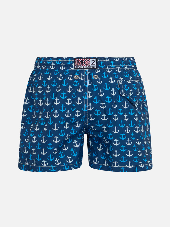 Boy lightweight fabric swim-shorts Jean Lighting with anchor print - MC2 Saint Barth