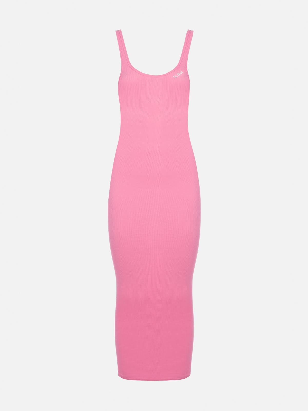 Trägerkleid Jennifer aus geripptem Baumwolljersey in Rosa für Damen