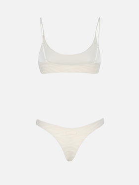 Damen-Bralette-Bikini aus Frottee im Zebramuster Judy Naomi