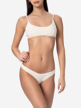 Damen-Bralette-Bikini aus Frottee im Zebramuster Judy Naomi