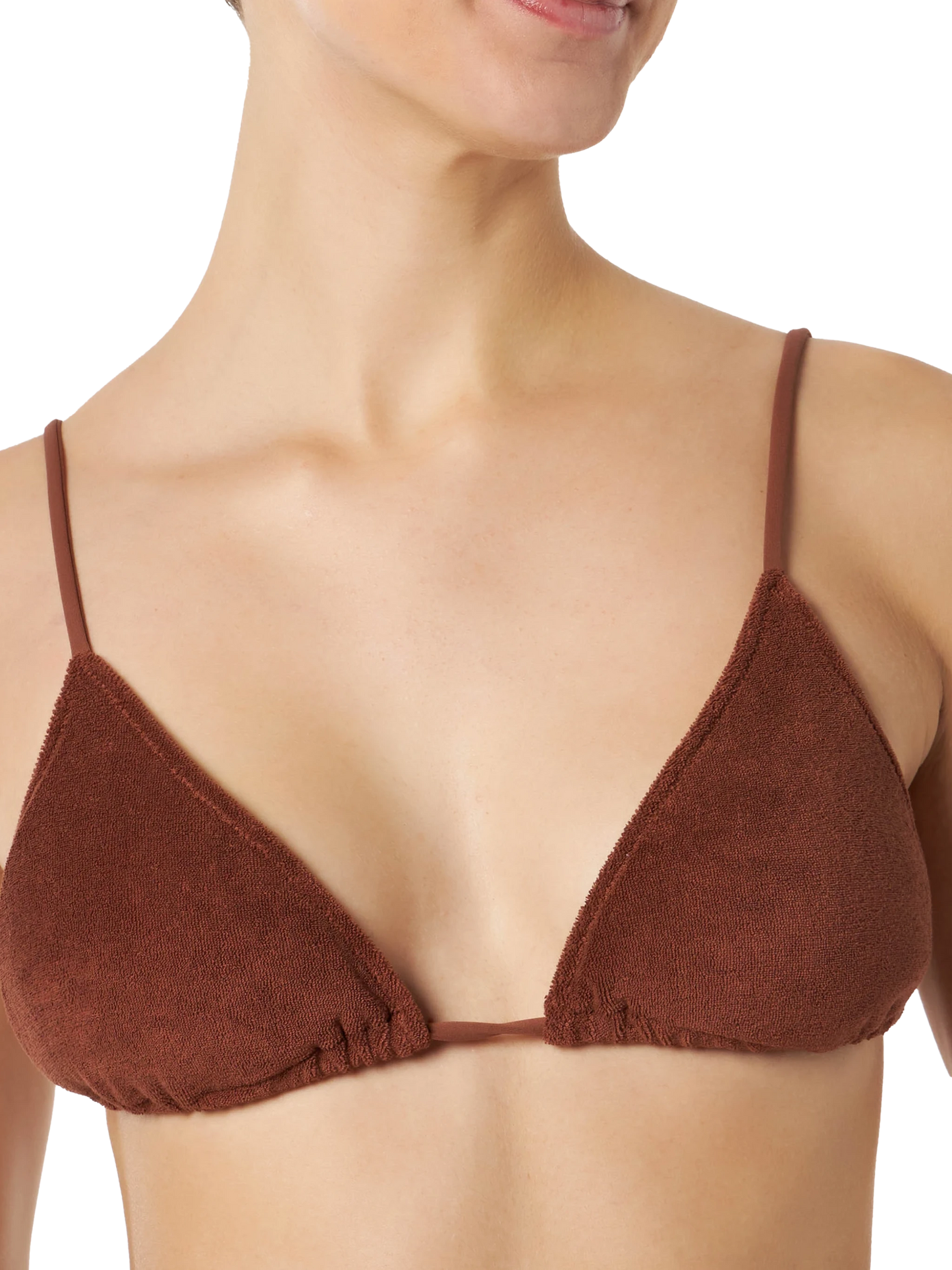 Woman brown terry triangle bikini - MC2 Saint Barth
