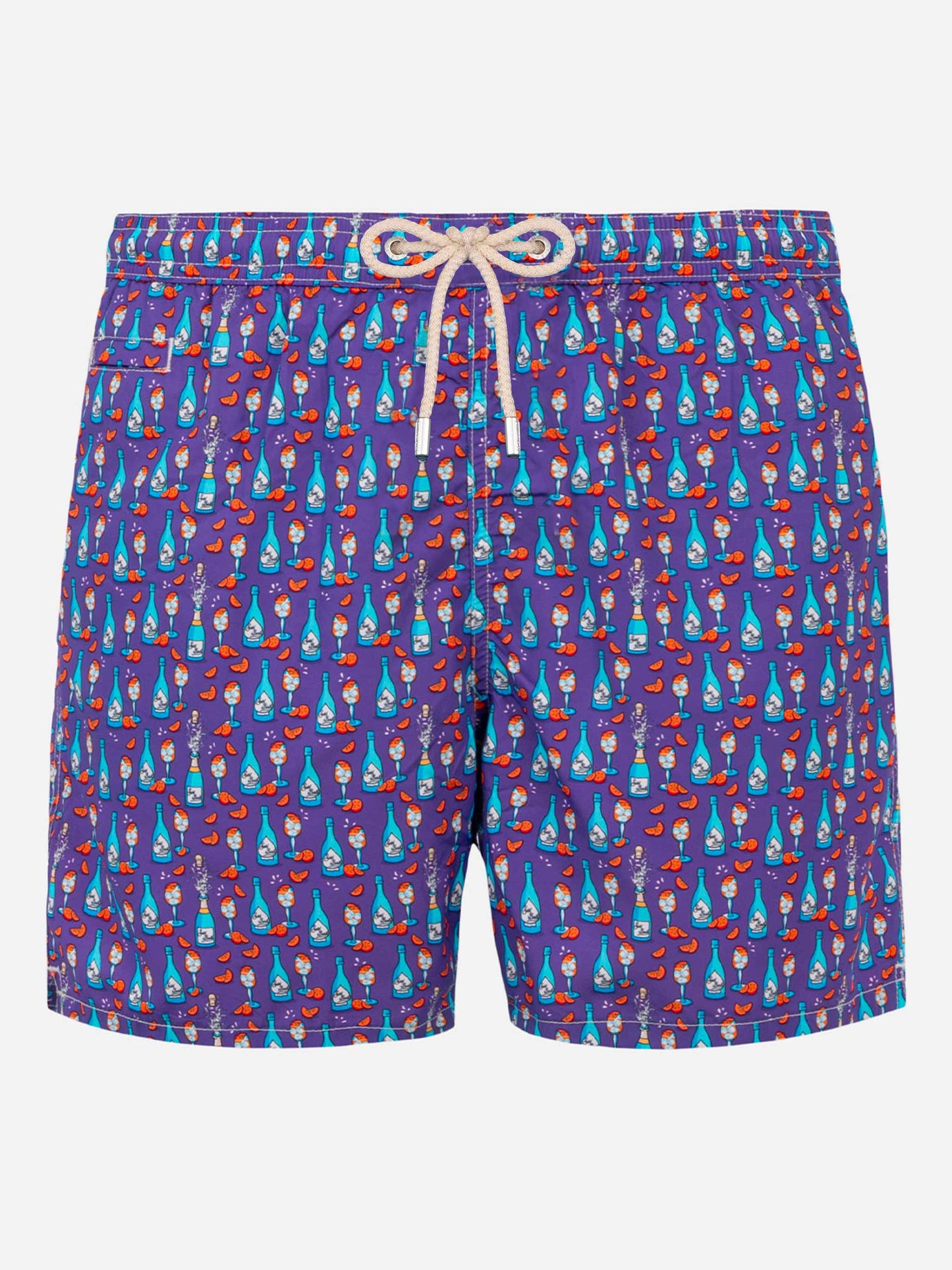 Man light fabric swim shorts with Aperol Spritz print | APEROL SPECIAL EDITION - MC2 Saint Barth