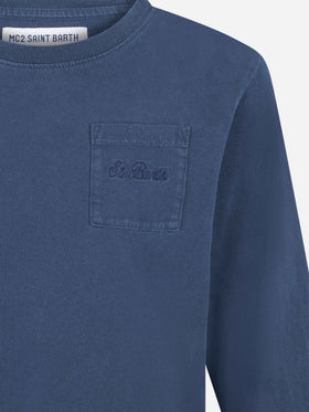 Boy heavy cotton blue t-shirt - MC2 Saint Barth