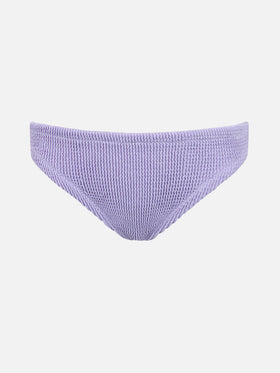 Girl lilac crinkle swim briefs Madame with bow - MC2 Saint Barth