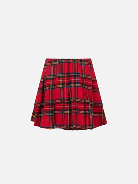 Girl flannel skirt with tartan print - MC2 Saint Barth