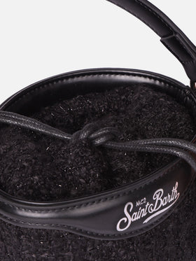 Bucket bag Mia with black tweed fabric - MC2 Saint Barth