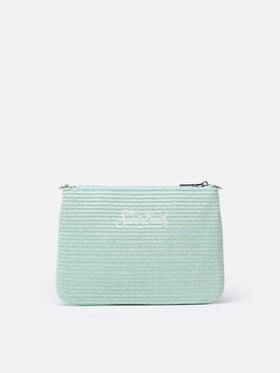 Pouch Parisienne in paglia verde acqua