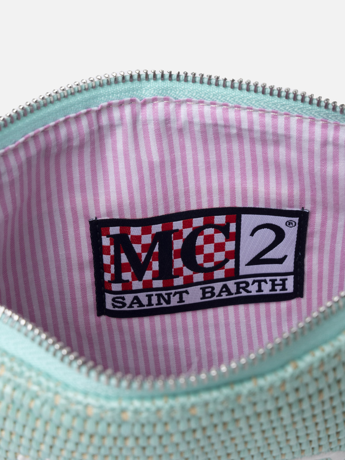 Pouch Parisienne in paglia verde acqua