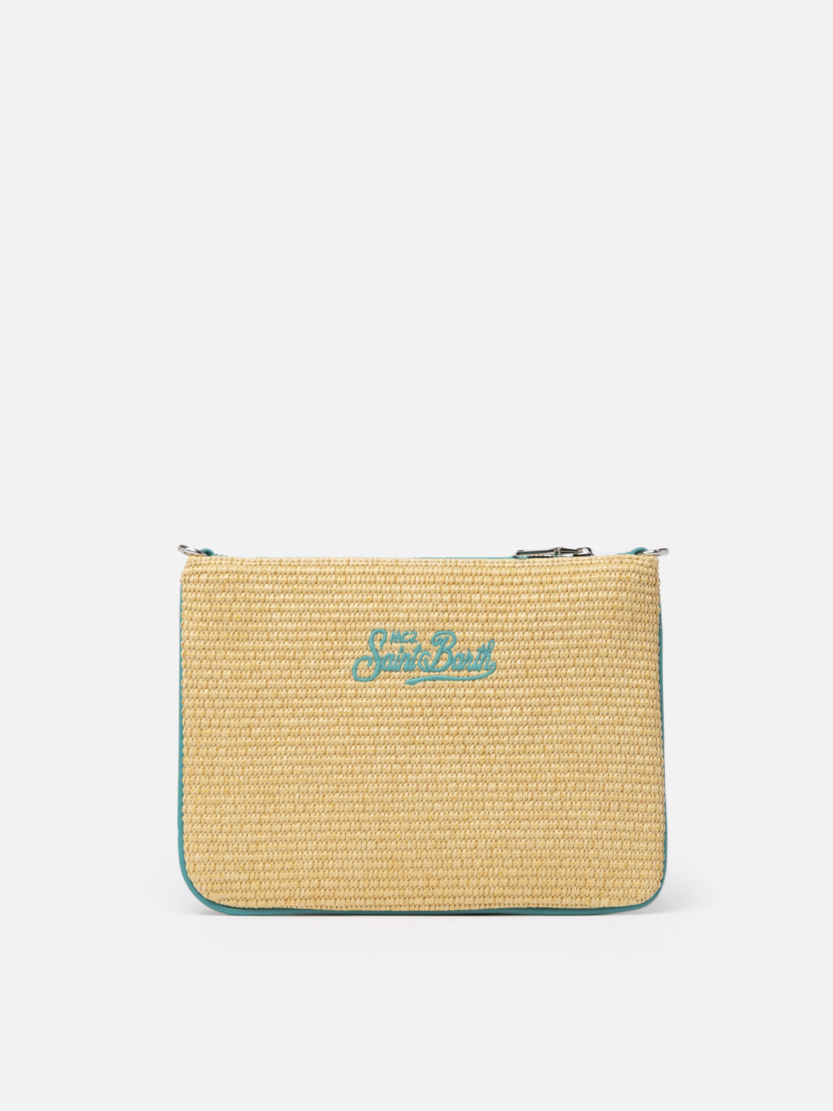 Pouch Parisienne in paglia con ricamo Capri