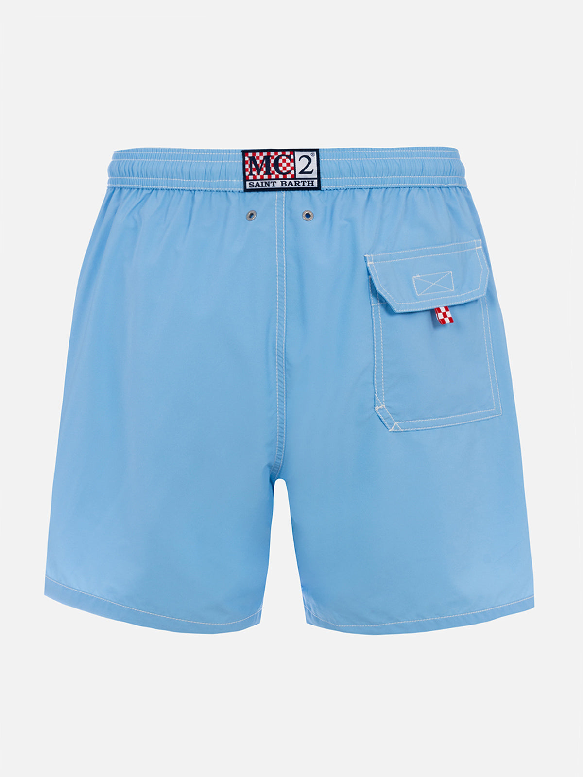 Sky blue mid-length swim shorts Patmos - MC2 Saint Barth
