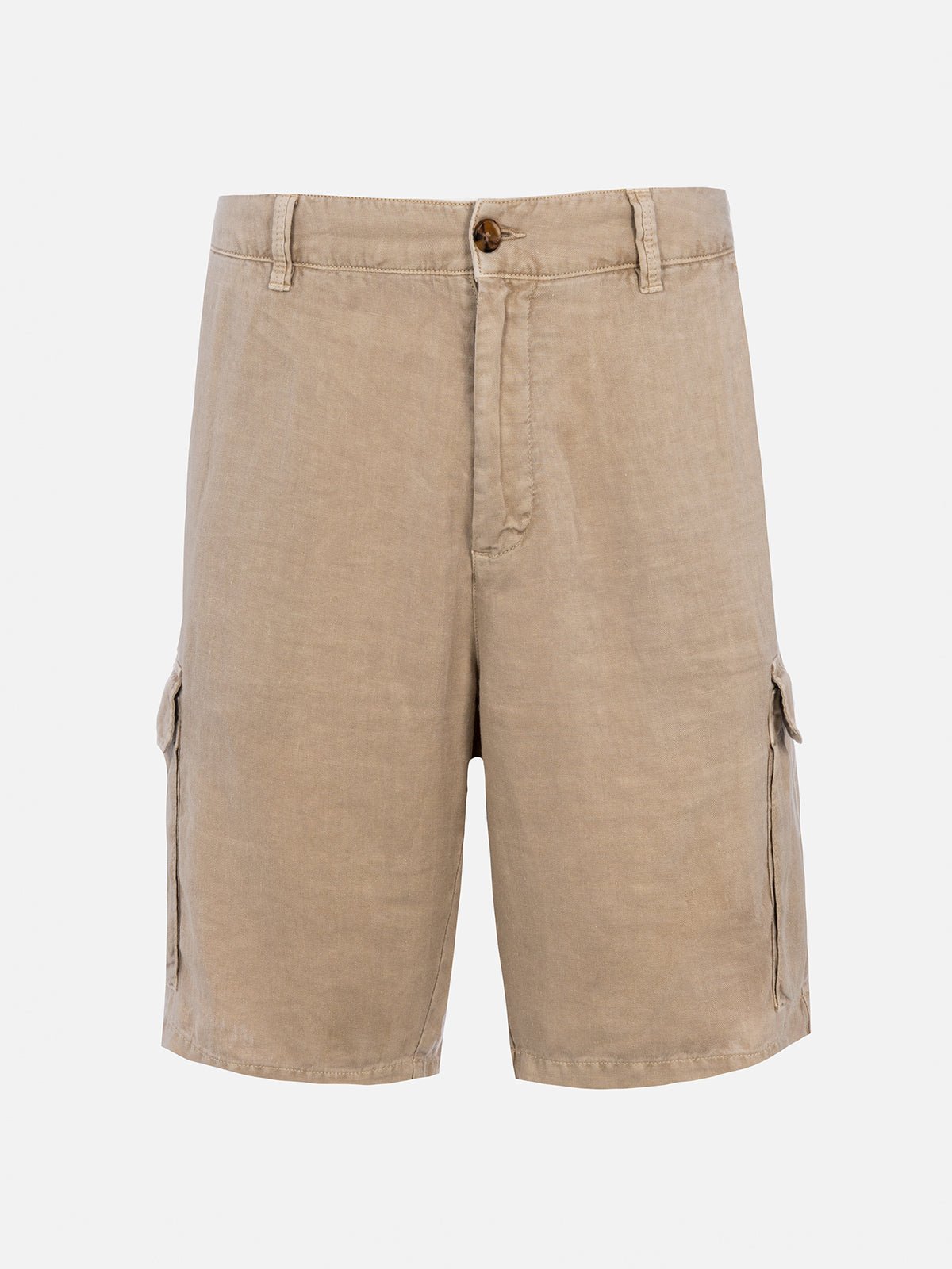 Man beige linen bermuda shorts Rodi