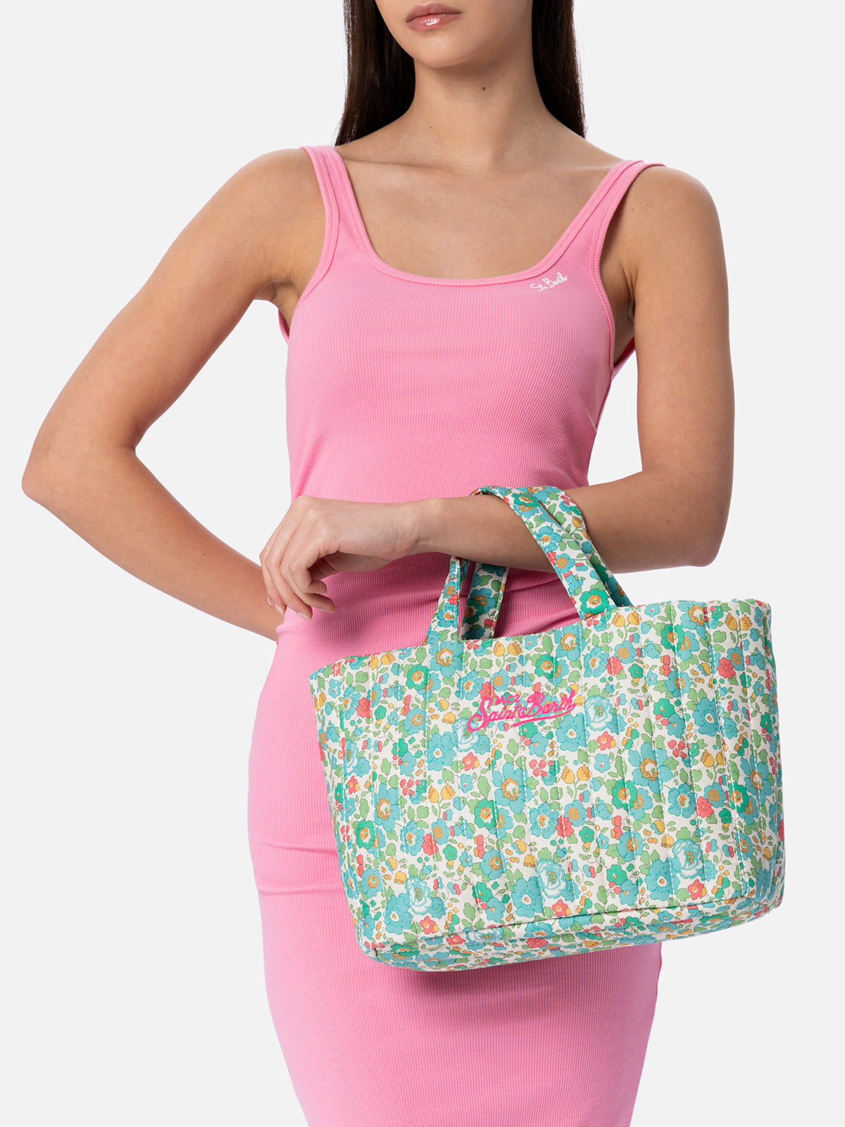 Betsy quilted Soft Tote Mid bag | MADE WITH LIBERTY FABRIC - MC2 Saint Barth