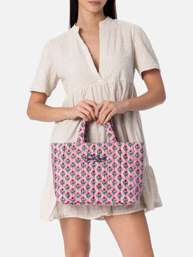 Pink flower quilted Soft Tote Mid bag - MC2 Saint Barth