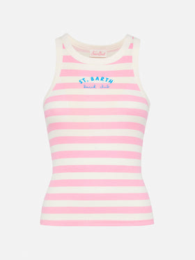 Ada striped ribbed cotton tank top - MC2 Saint Barth