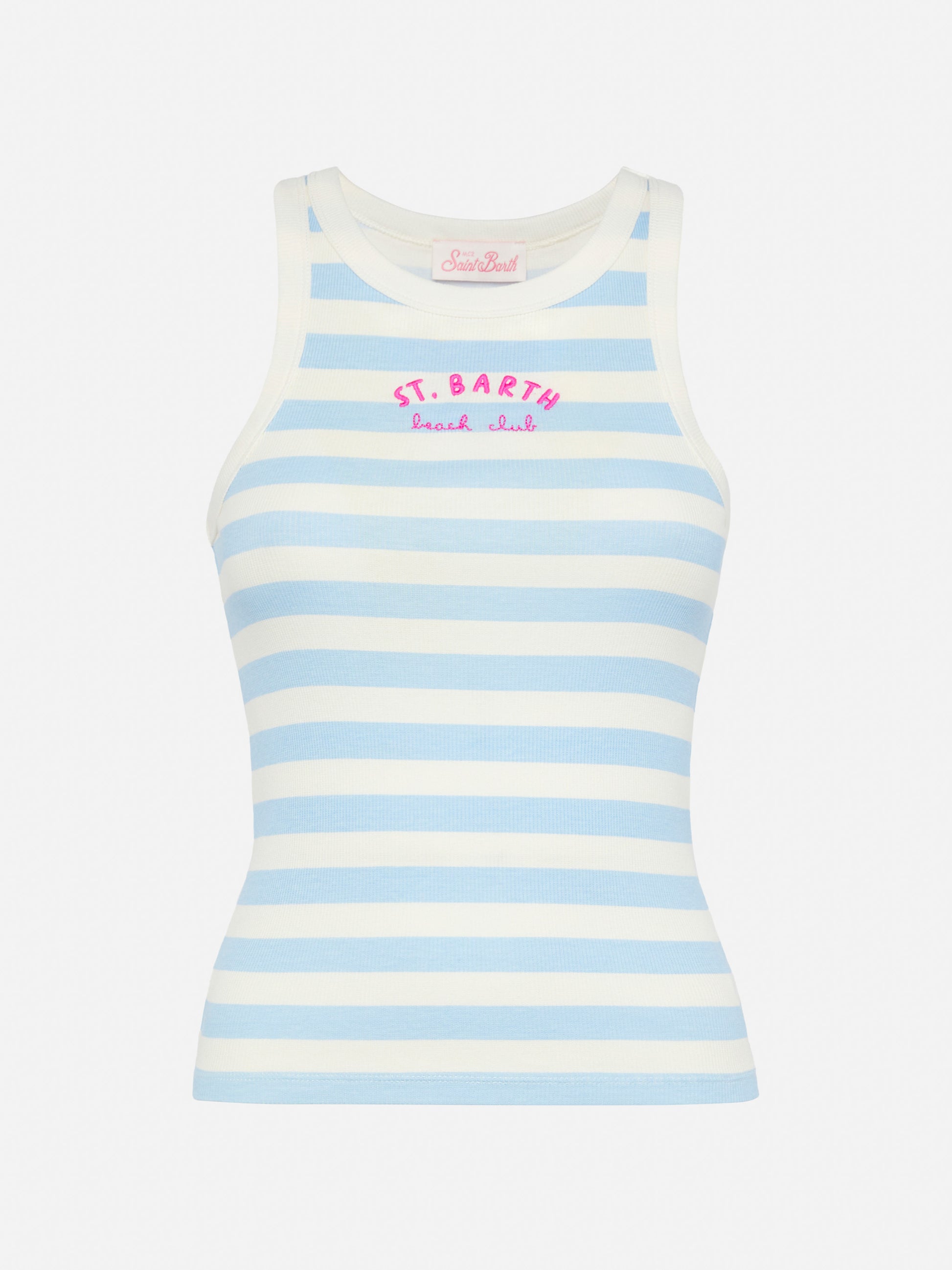 Ada striped ribbed cotton tank top - MC2 Saint Barth