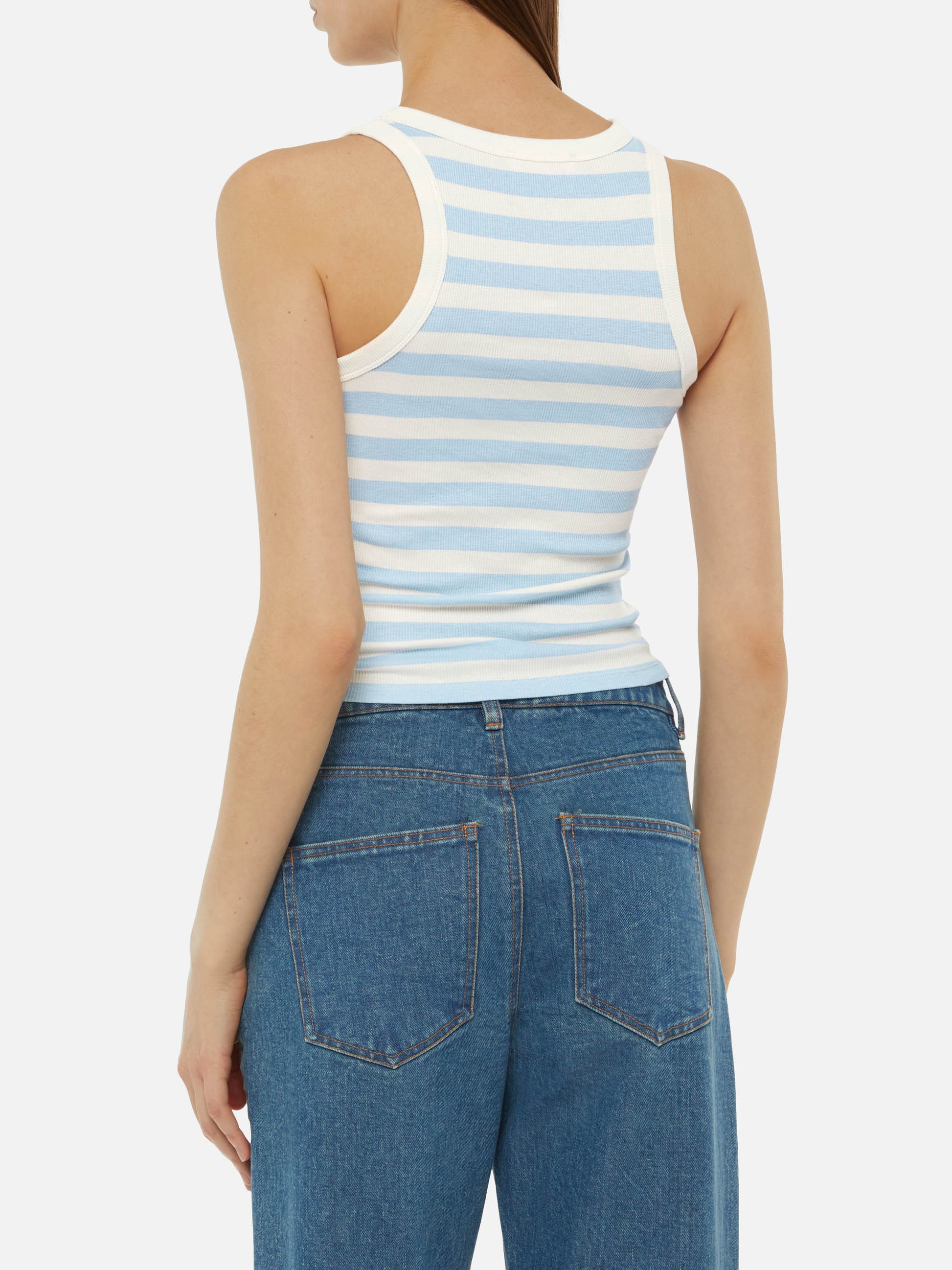 Ada striped ribbed cotton tank top - MC2 Saint Barth