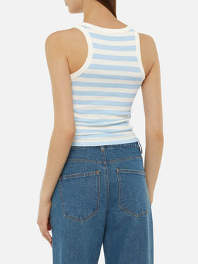 Ada striped ribbed cotton tank top - MC2 Saint Barth