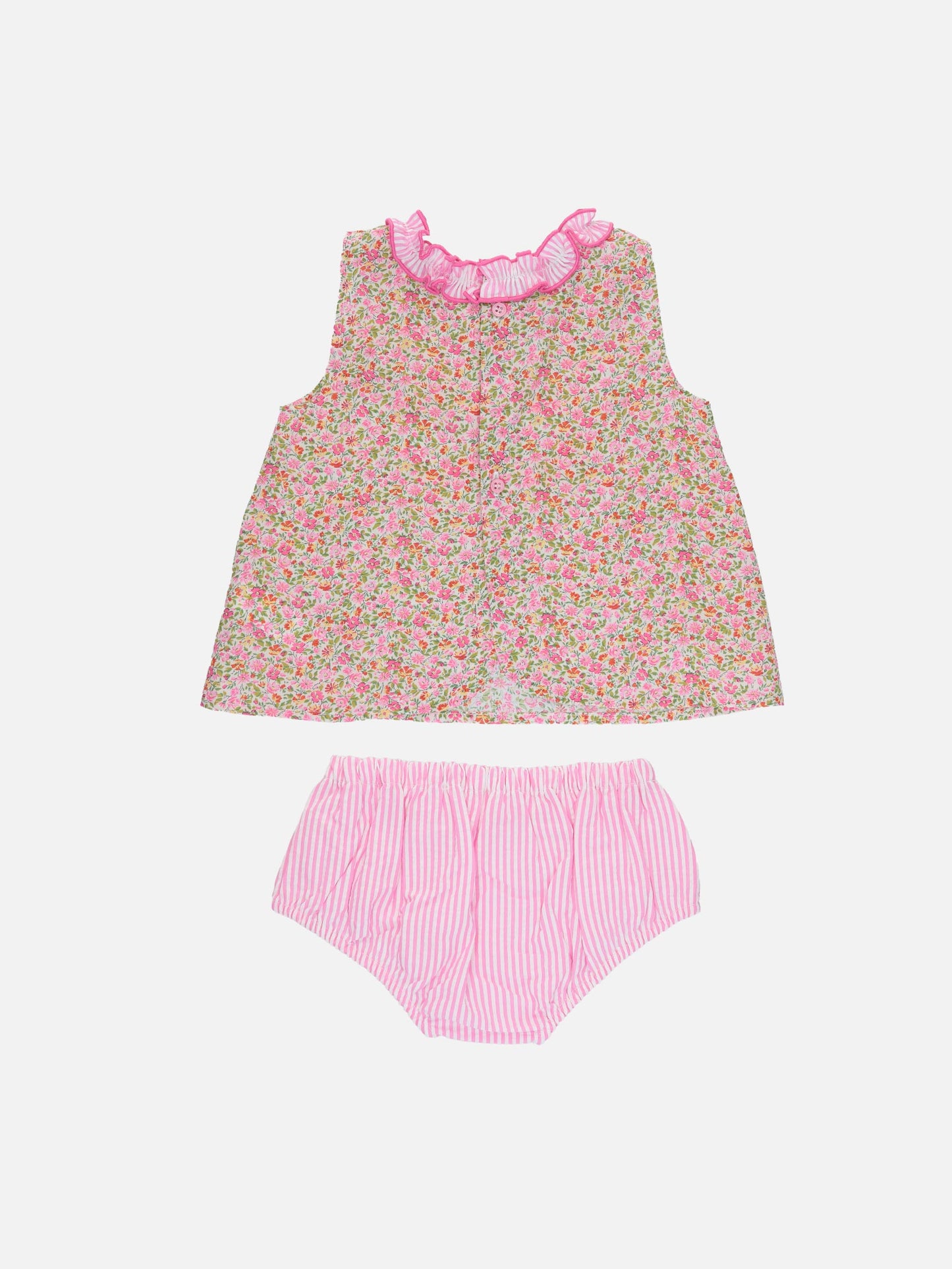 Baby Hanna Rose cotton dress Abbie with top and bloomers | MADE WITH LIBERTY FABRIC - MC2 Saint Barth