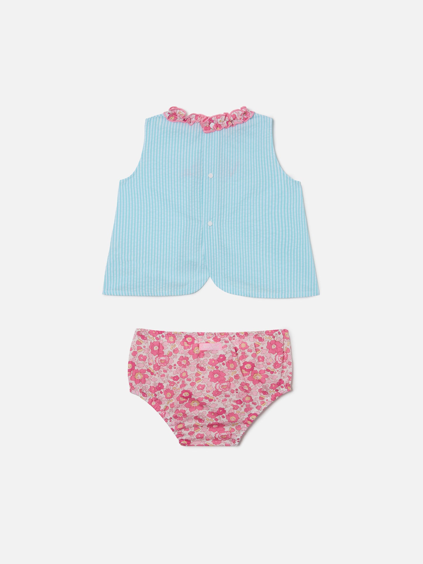 Abbie top and bloomer set with Viziata embroidery | Made with Liberty Fabric