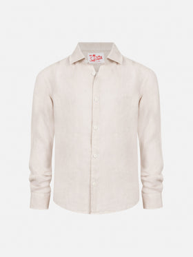 Agnes off-white linen shirt - MC2 Saint Barth