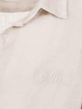 Agnes off-white linen shirt - MC2 Saint Barth