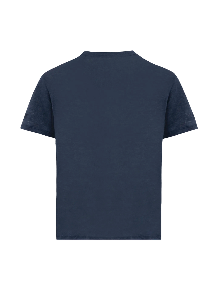 Alex kid navy blue linen jersey t-shirt - MC2 Saint Barth