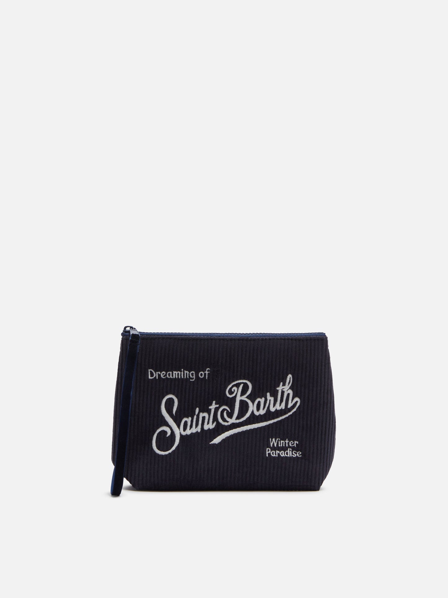 Navy blue corduroy pochette Aline - MC2 Saint Barth