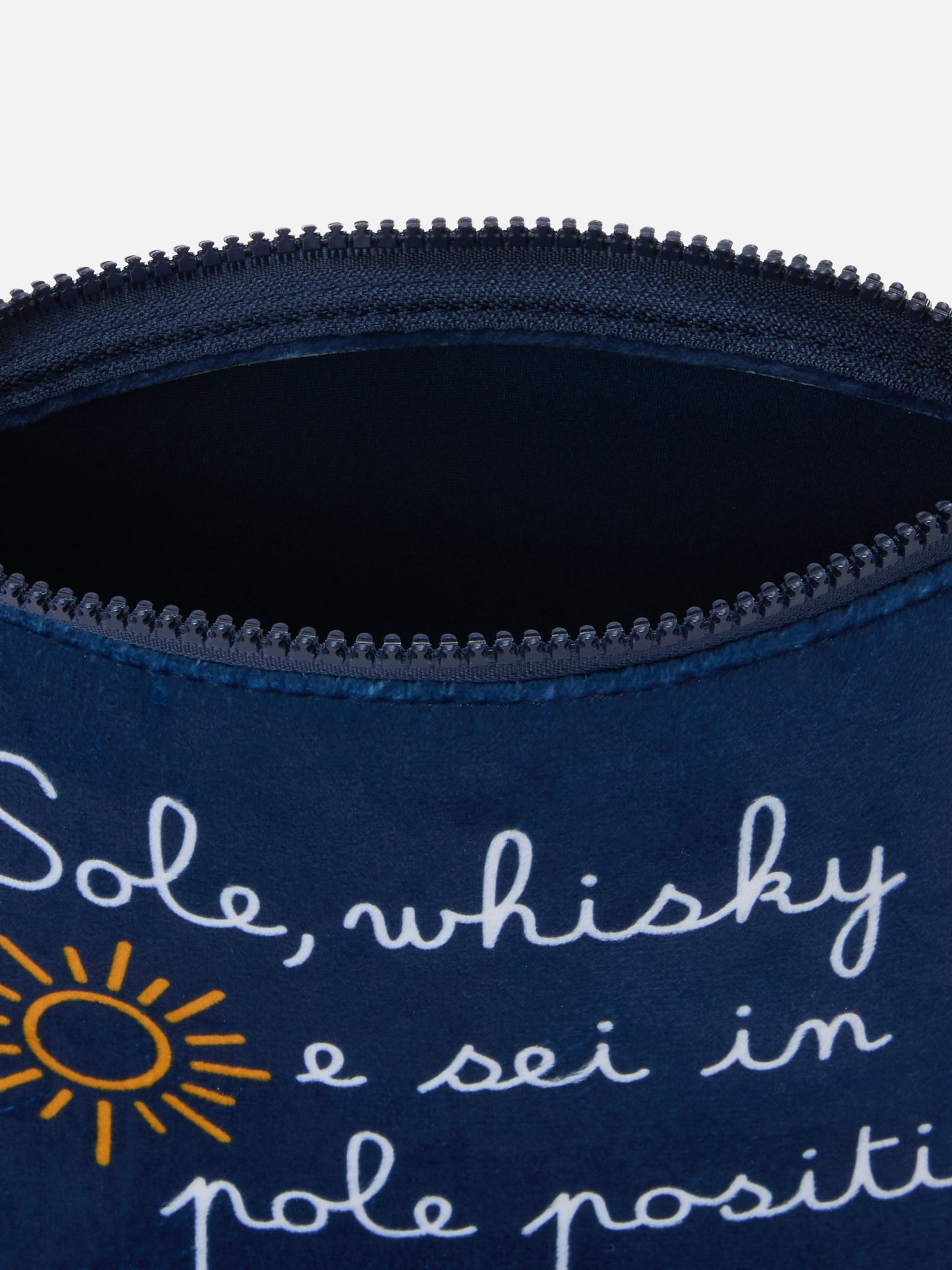 Wollige Pochette Aline mit Sole, Whisky...-Print | VACANZE DI NATALE SONDEREDITION